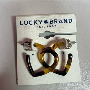 lucky Brand heart shaped hoops